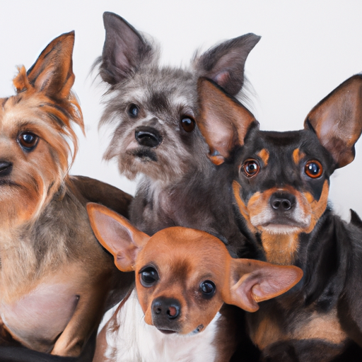 קבוצה של גזעי כלבי כיס שונים, המציגים את מגוון וגודלם